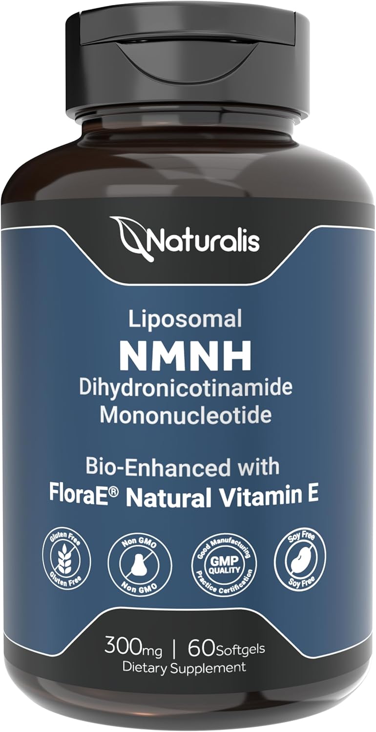 Naturalis Liposomal NMNH 300mg – Alternativa NMN – Con Vitamina E para Absorción Avanzada (60 Cápsulas blandas)