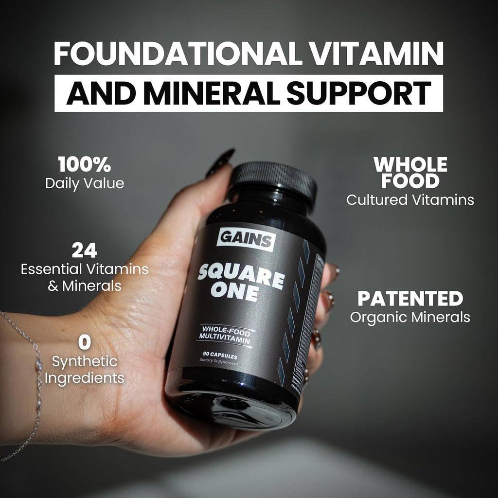 Gains in Bulk Square 1 Multivitamínico y Mineral para Hombres y Mujeres - 90 Cápsulas