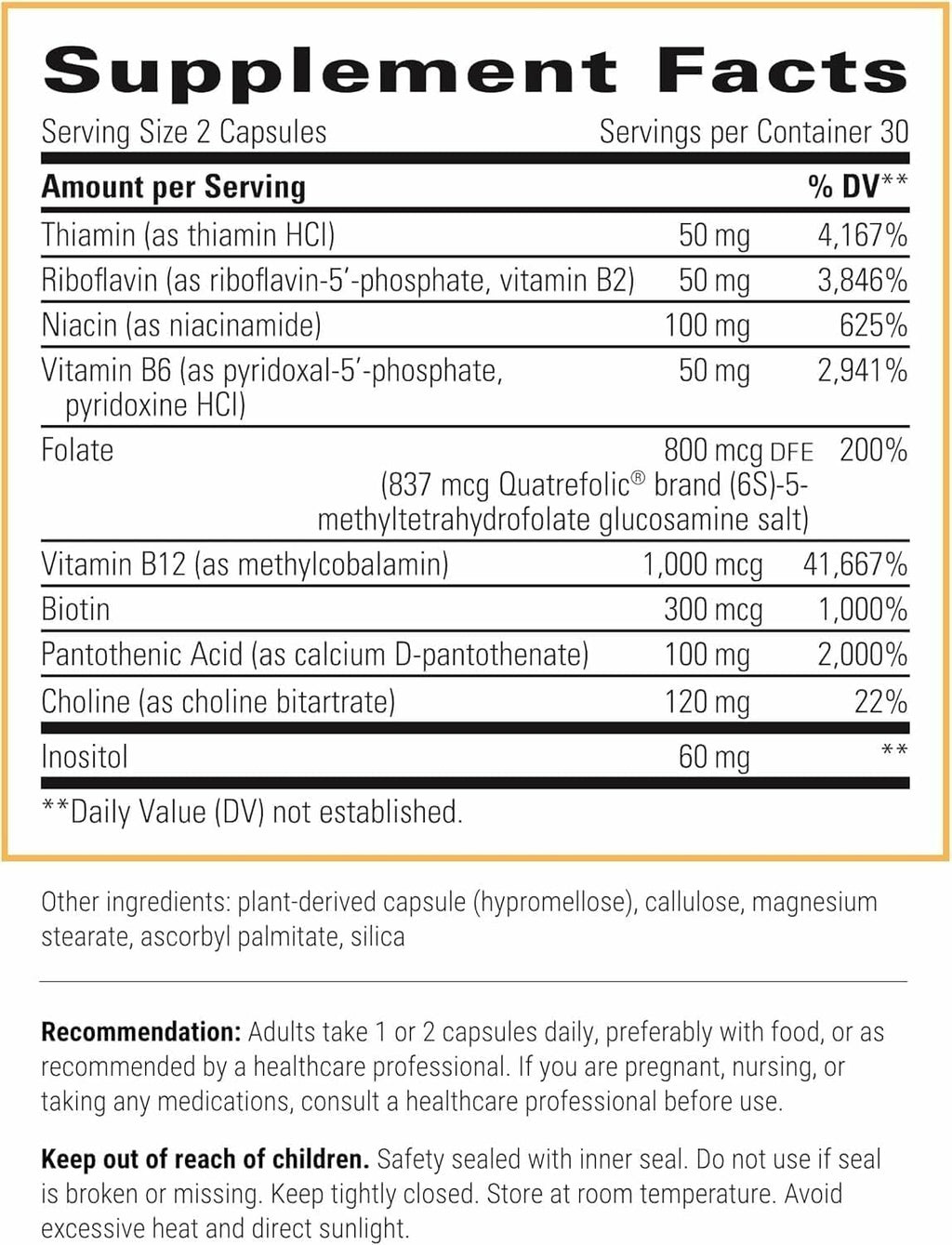 Integrative Therapeutics Active B-Complex - Apoyo Energético Celular y Salud Cardíaca con Vitaminas B2, B6 y B12 - 120 Cápsulas