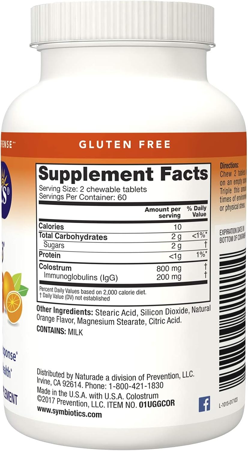 Symbiotics Colostro Plus® Chewables, Creamsicle Flavor, 120 Tablets