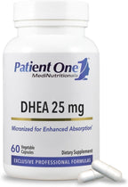 Patient One DHEA 25 mg | Suplemento de Dehidroepiandrosterona | Micronizado | 60 Cápsulas