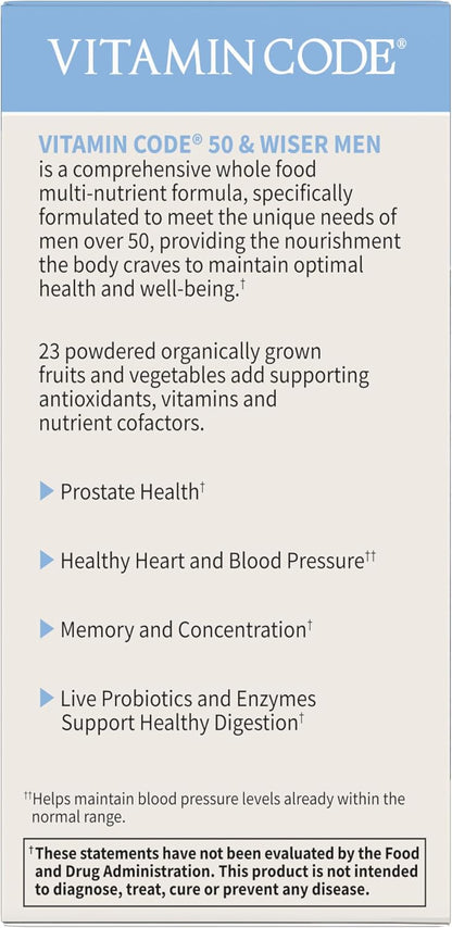 Garden of Life Vitamin Code Men 50 & Wiser – Vitamina D: Favorece la absorción de calcio y fósforo, manteniendo – Image 7
