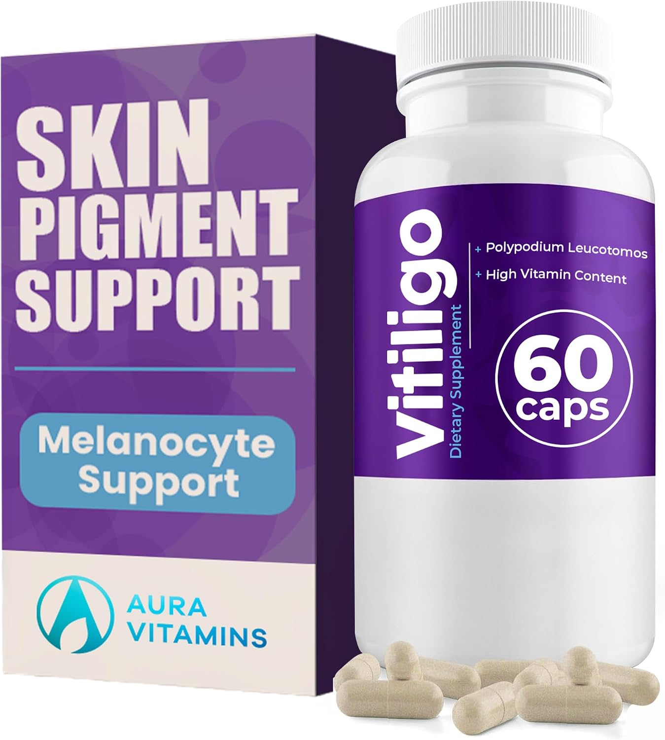 AURA VITAMINS - Cápsulas de Apoyo a la Pigmentación Cutánea, 60 Cápsulas