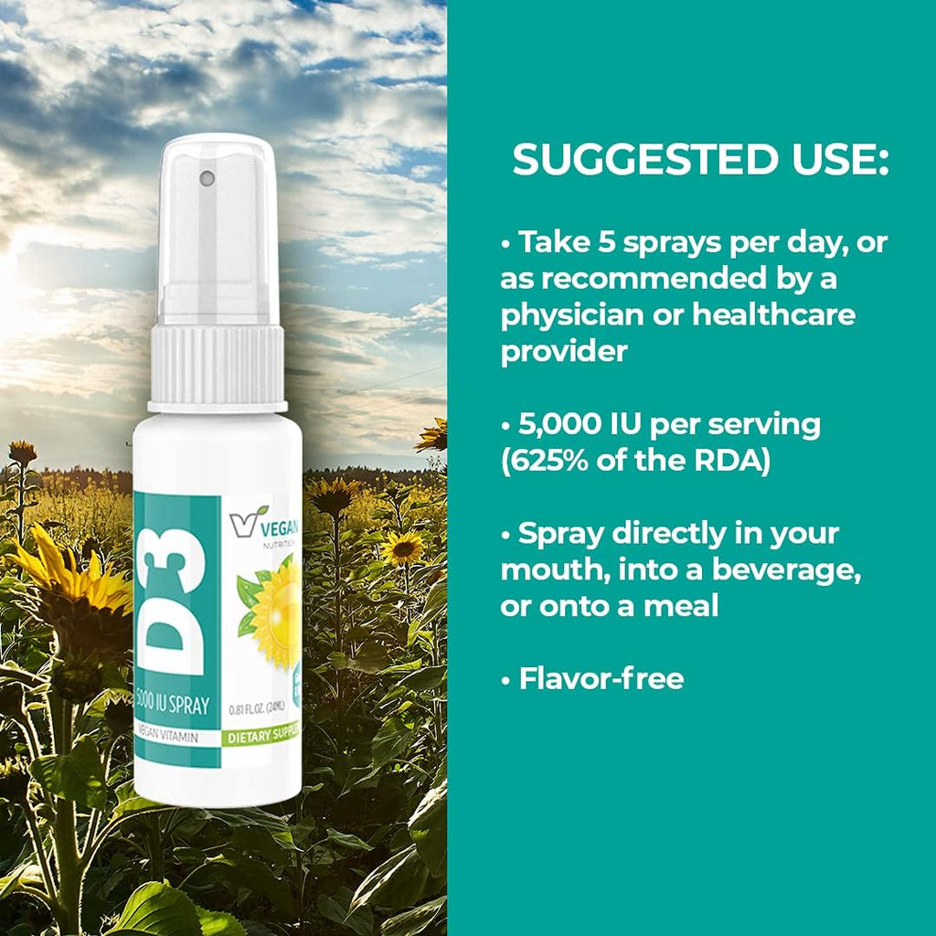 Vitamina D3 5000 IU con K2 en Spray - Vegan Life Nutrition