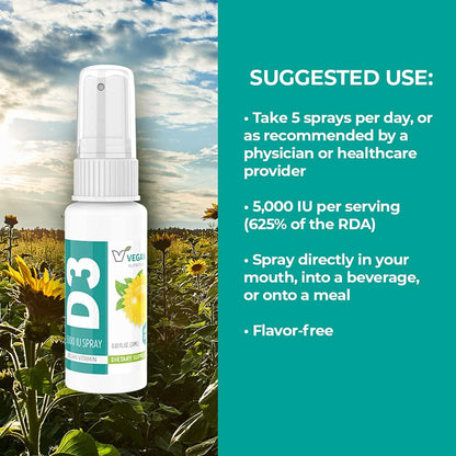 Vitamina D3 5000 IU con K2 en Spray - Vegan Life Nutrition – Image 3
