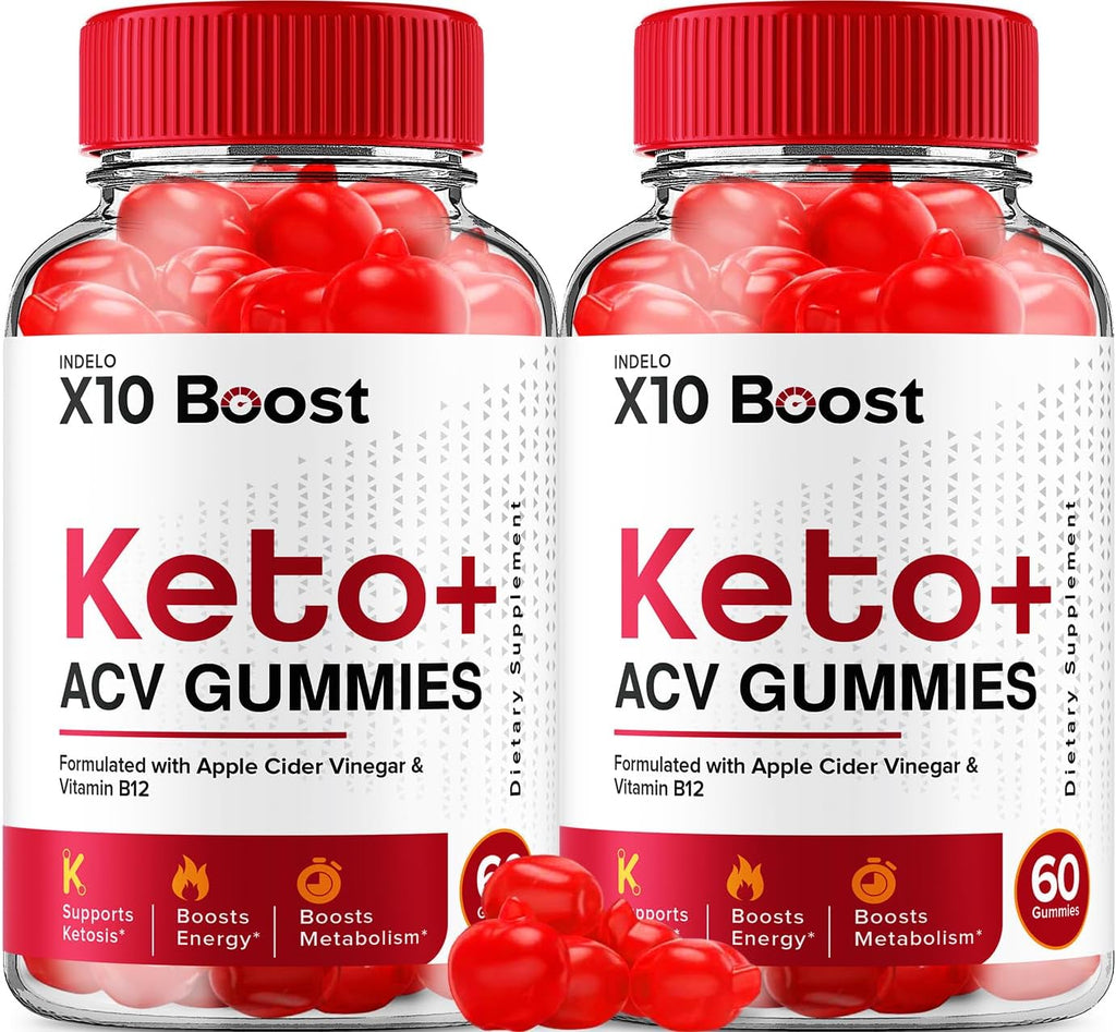 X10 Boost Keto ACV Gummies 1000mg - Complemento Alimenticio con ACV, Vitamina B12, Remolacha y Granada (2 Paquetes, 120 Gominolas)