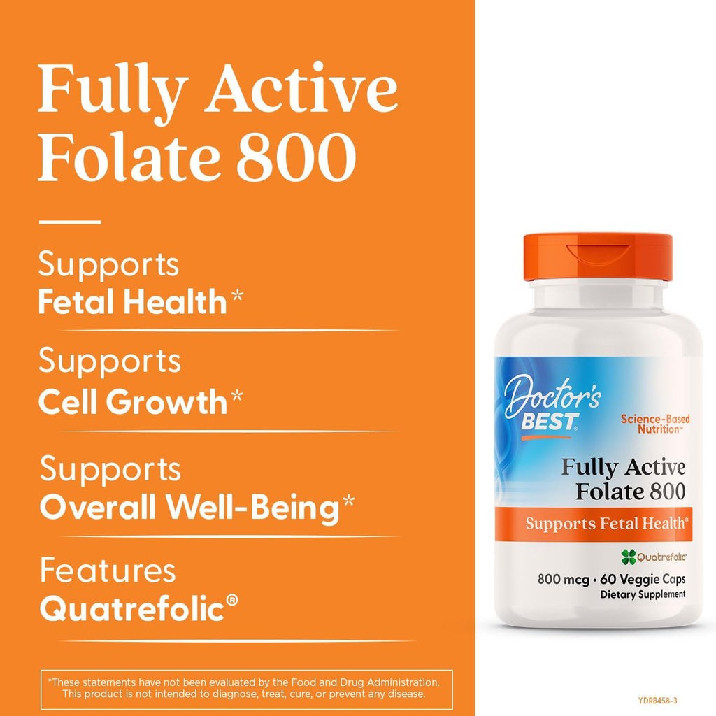 Doctor's Best Metilfolato 800 mcg - 60 Cápsulas Vegetales
