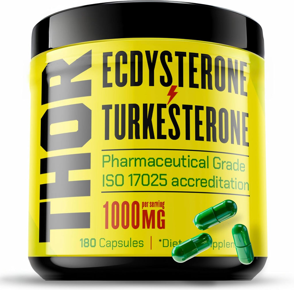 Turkesterone + Ecdysterone | Suplemento Anabólico (180 Cápsulas - 3 Meses) | Pureza 98%-95% | Certificación ISO 17025