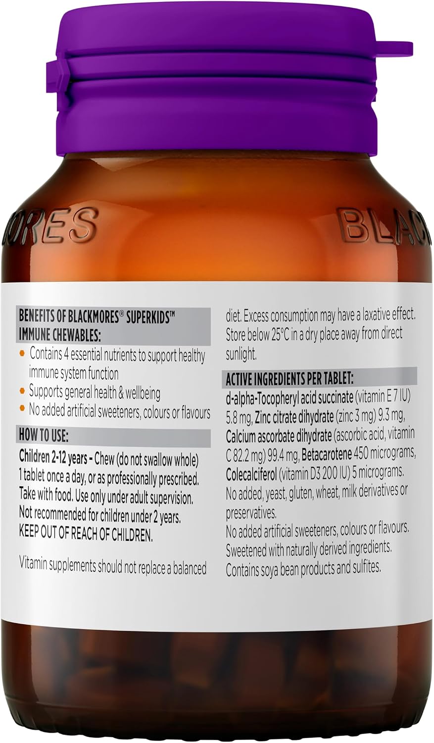 Blackmores Superkids Immune - 60 Comprimidos Masticables