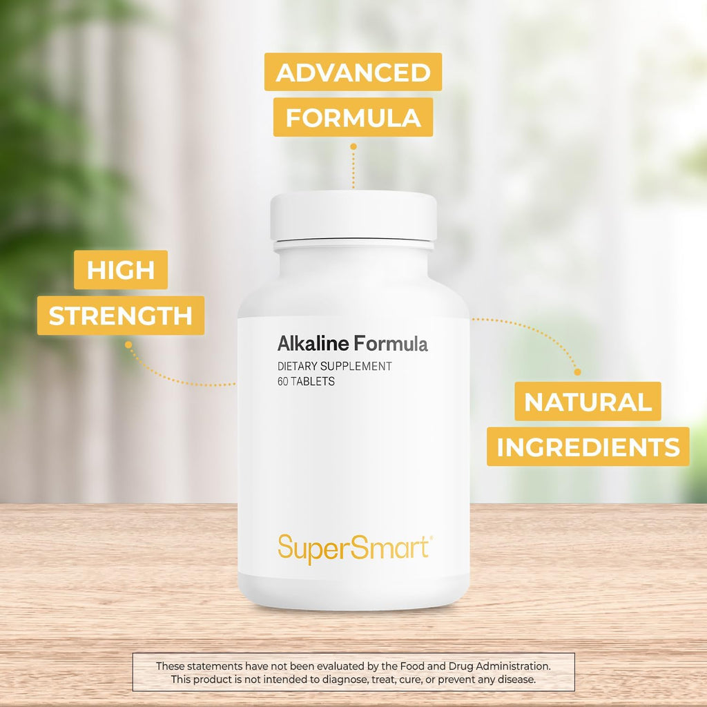 Supersmart Alkaline Formula - Fórmula Avanzada con Fosfato de Potasio, Calcio y Citrato de Magnesio - Equilibrio del pH - 60 Comprimidos