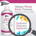 Teem Defense - Probiótico Líquido con Saúco, Prebiótico, Probiótico y Postbiótico, 480 ml
