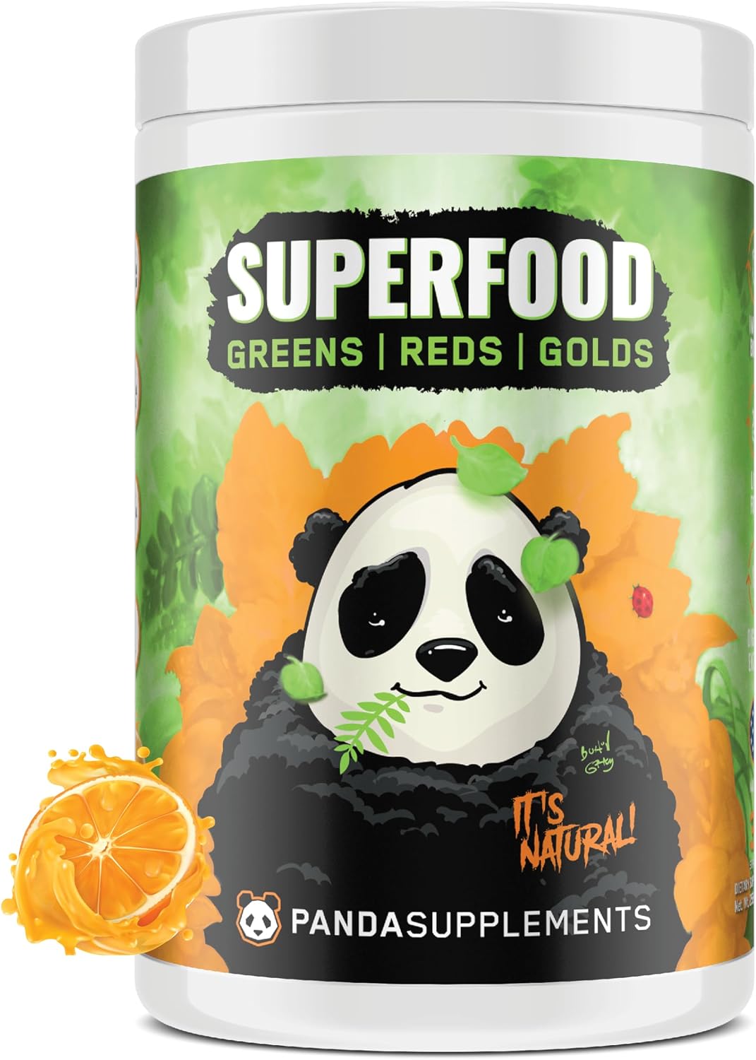 Panda Superfood: Mezcla de Superalimentos Naturales con Probióticos, Ashwagandha y Lion's Mane - 13.76 Oz (Sabor Piña)