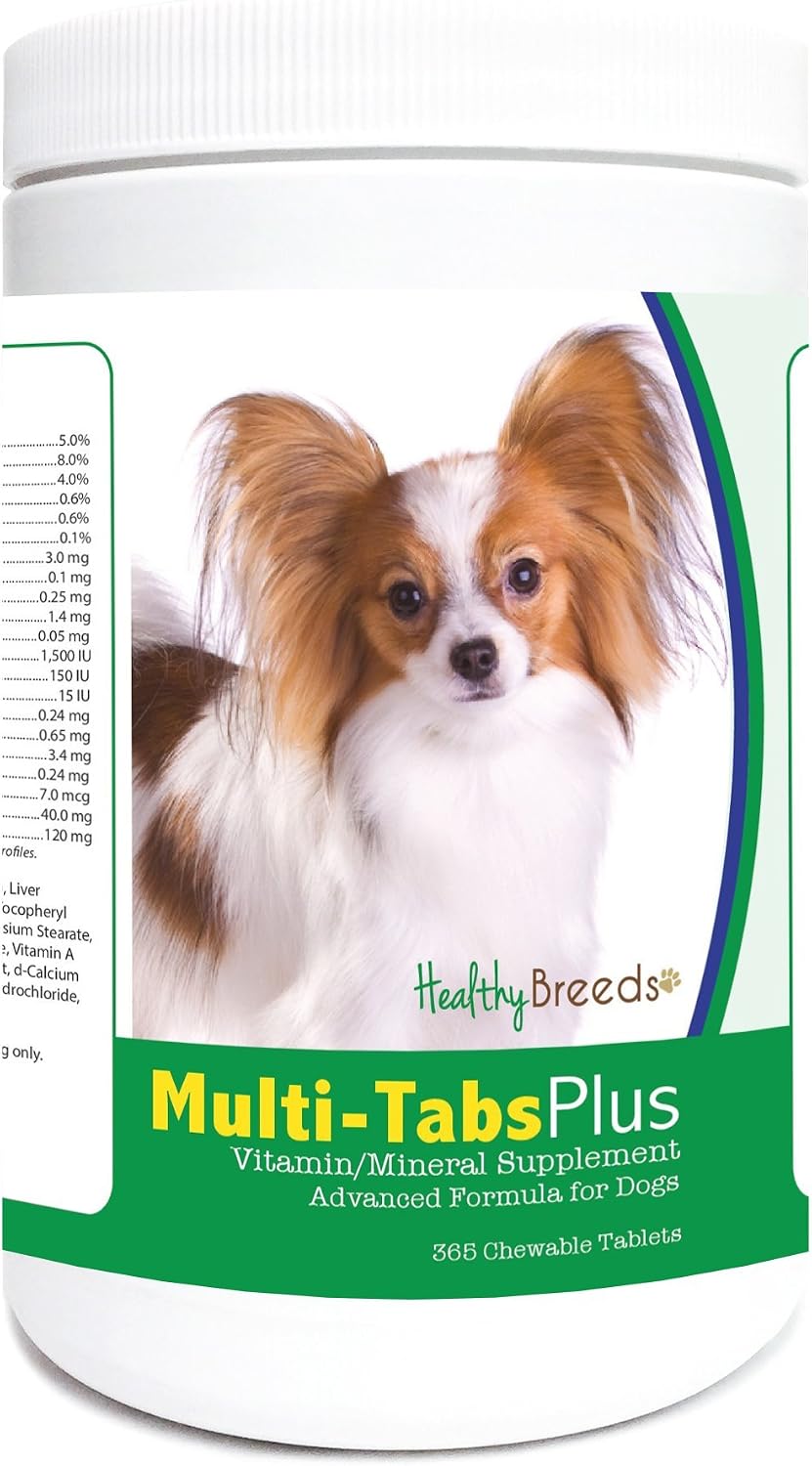 Healthy Breeds Papillon Multi-Tabs Plus - Comprimidos Masticables para Perros (365 unidades)