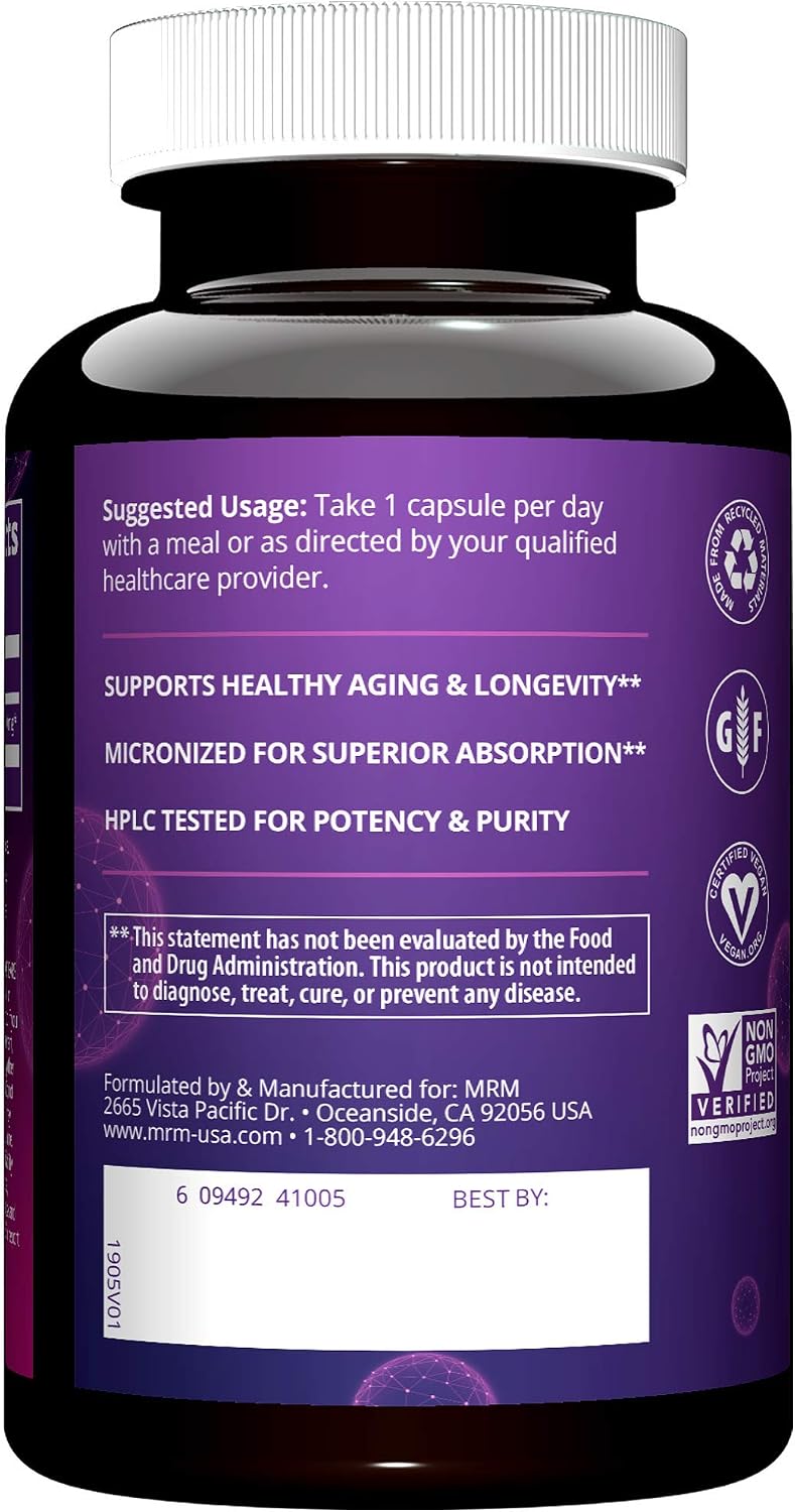 MRM Nutrition DHEA 50mg - Para Mujeres y Hombres - 90 Cápsulas | Micronizado, Vegano, Sin Gluten