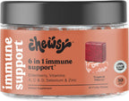 Chewsy - 6 en 1 Apoyo Inmunológico con Saúco, Vitaminas C, A y D, Zinc y Selenio - Caramelos de Fruta Individualmente Envueltos - 6 Días
