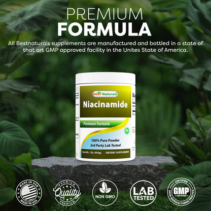 Best Naturals Niacinamida (Vitamina B3) – Reducción del cansancio y la fatiga: La niacina contribuye a la – Image 5