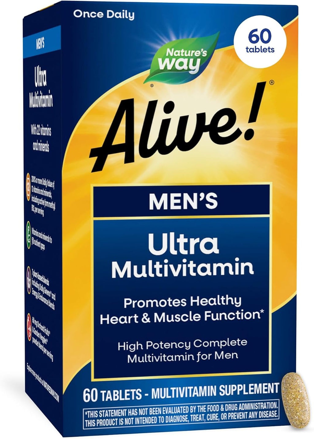 Nature's Way Alive! Men's Once Daily Ultra Potency Multivitamin, 60 Tablets