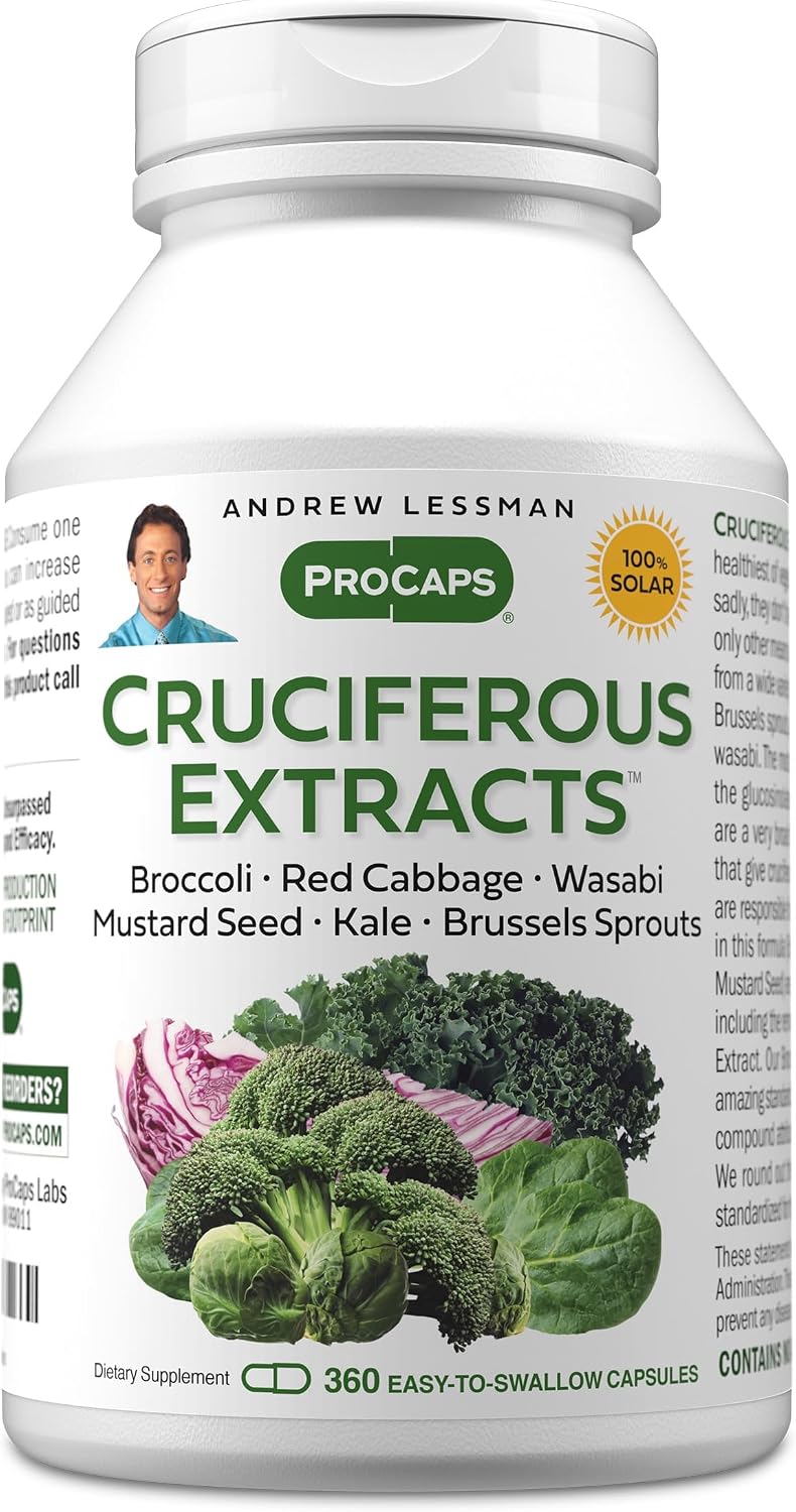 ANDREW LESSMAN Extractos de Crucíferas - 360 Cápsulas - Altos niveles de Glucosinolatos y Sulforafano