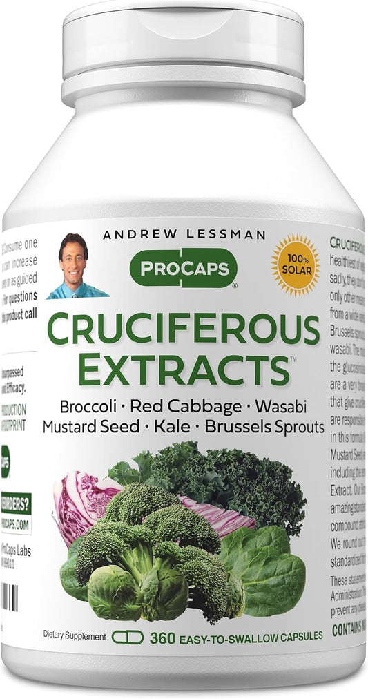 ANDREW LESSMAN Extractos de Crucíferas - 360 Cápsulas - Altos niveles de Glucosinolatos y Sulforafano
