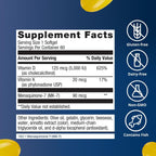 Metagenics Vitamina D3 y K2 5.000 UI con MK-7, 60 Cápsulas Blandas
