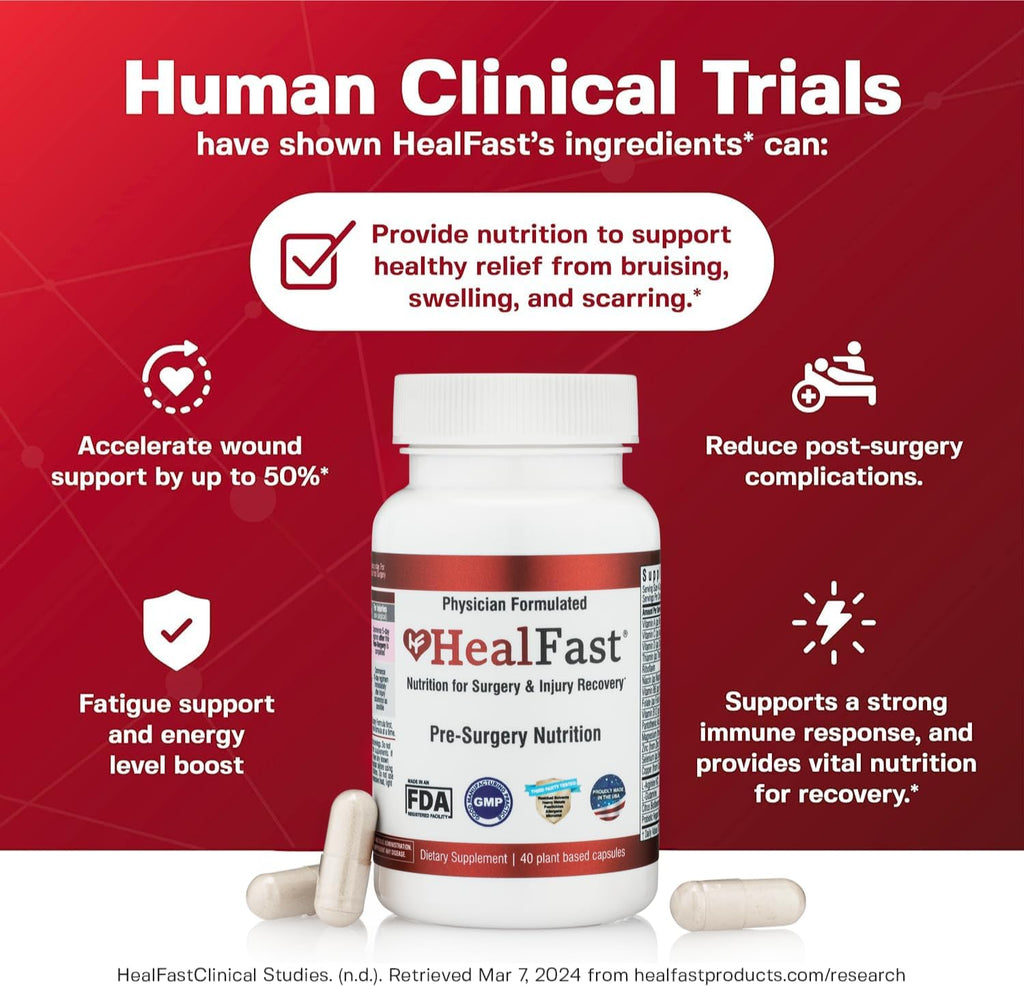 HealFast Pre-Op Suplemento para Recuperación Quirúrgica y Lesiones