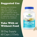 RidgeCrest Herbals ClearLungs Immune, 60 Cápsulas Veganas