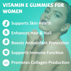 PYUNAFIT Vitamina E 400 UI Gomitas para Mujer con Vitamina A, C, Biotina y Zinc - 60 Gomitas