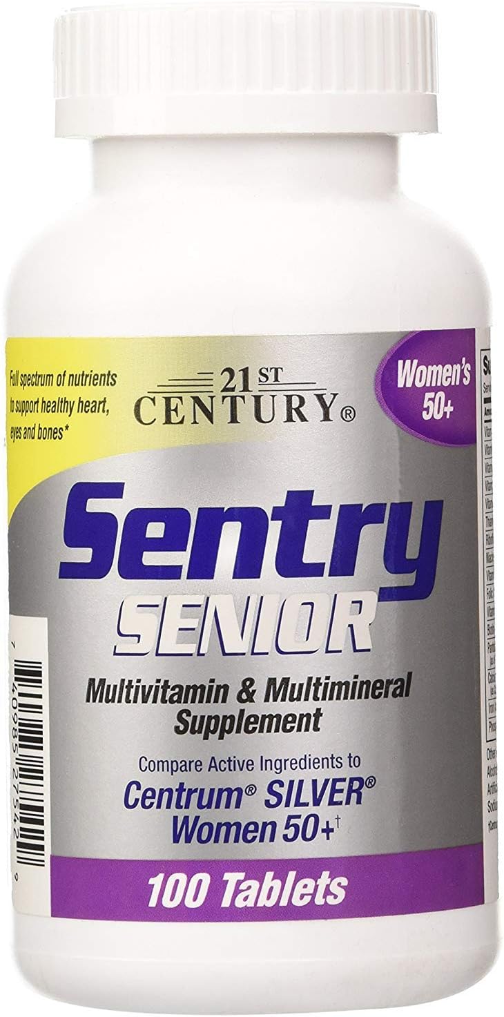 21st Century Sentry Senior Mujeres 50+ Multivitamínico y Minerales 100 Comprimidos (Pack de 3)