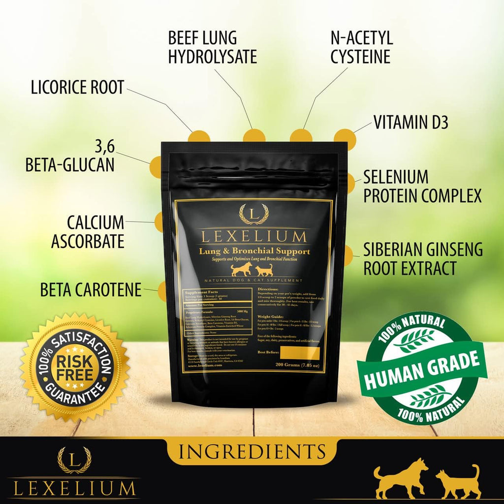 Lexelium Complemento Pulmonar y Bronquial para Perros y Gatos - 200g