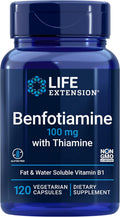 Life Extension Benfotiamina con Tiamina, 100 mg, 120 Cápsulas Vegetales