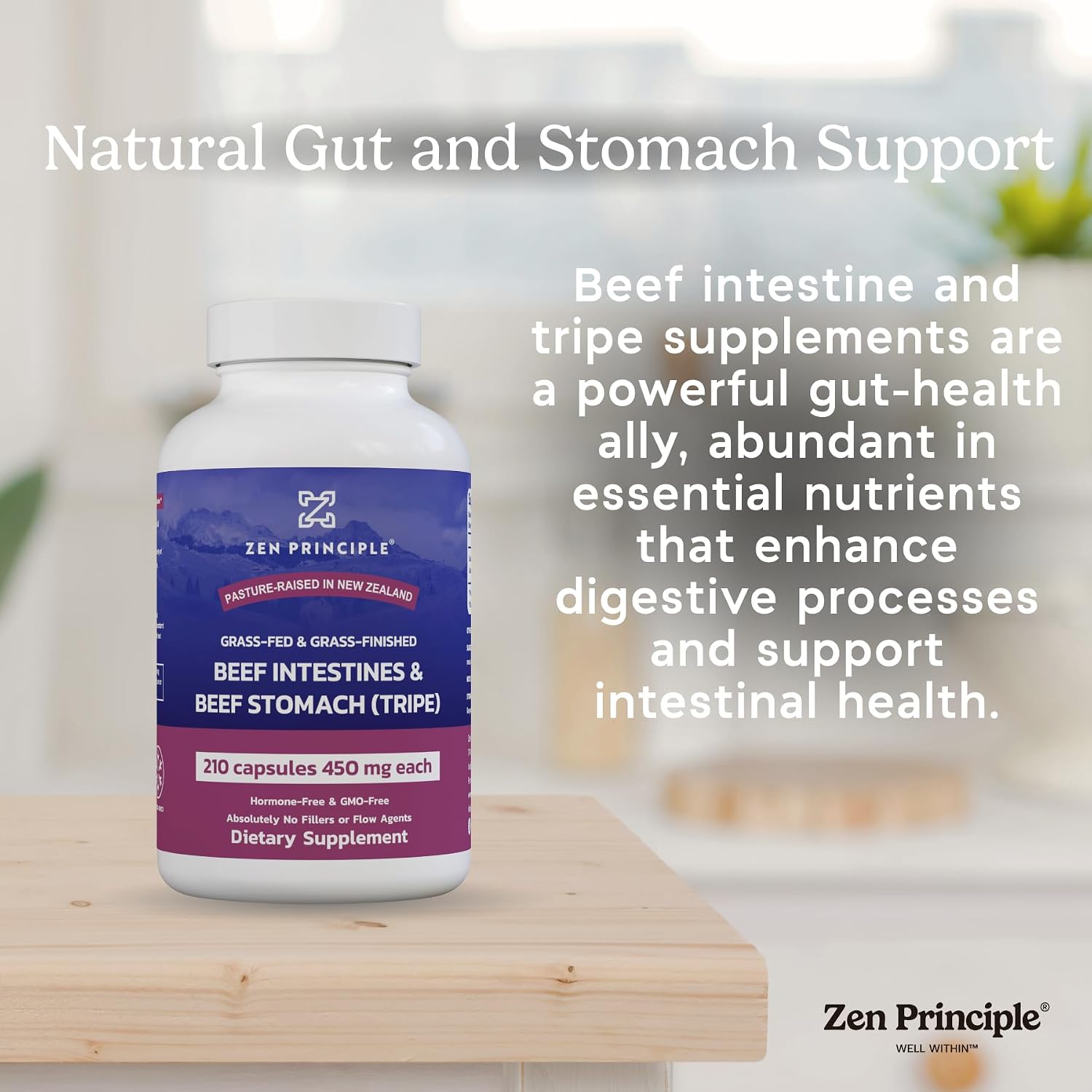 Zen Principle Intestinos de Res con Estómago (Callos) - 210 Cápsulas