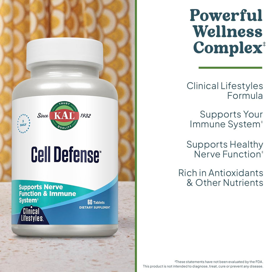 KAL Cell Defense – Complejo de Hongos y Vitaminas para el Bienestar Celular (60 Comprimidos)