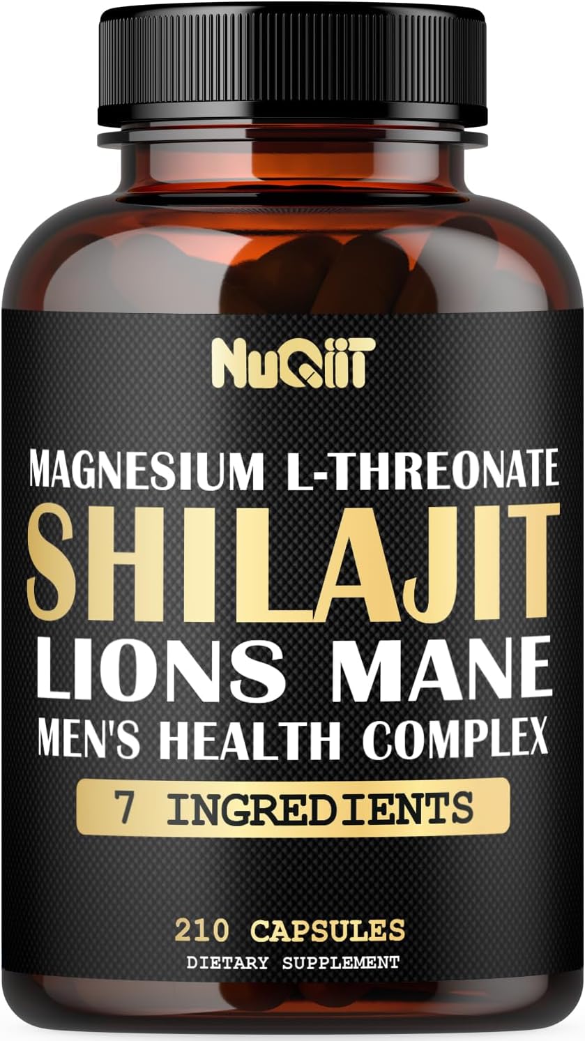 Magnesio con Lion's Mane, Shilajit, Ashwagandha, Raíz de Maca y Complejo de Salud Masculina - 210 Cápsulas