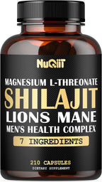 Magnesio con Lion's Mane, Shilajit, Ashwagandha, Raíz de Maca y Complejo de Salud Masculina - 210 Cápsulas