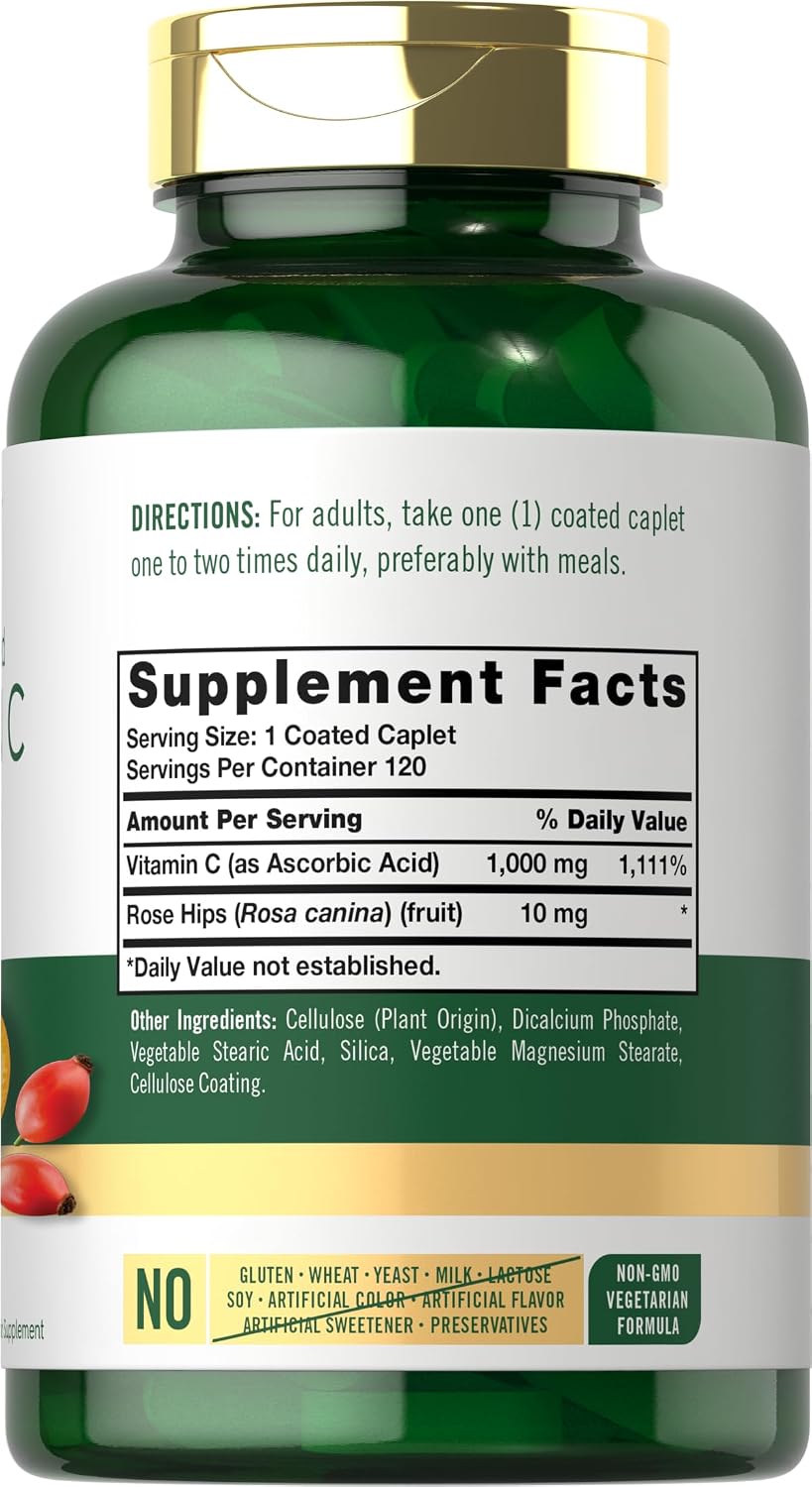 Carlyle Vitamina C 1000mg Liberación Prolongada con Rosa Mosqueta - 120 Comprimidos Vegetales