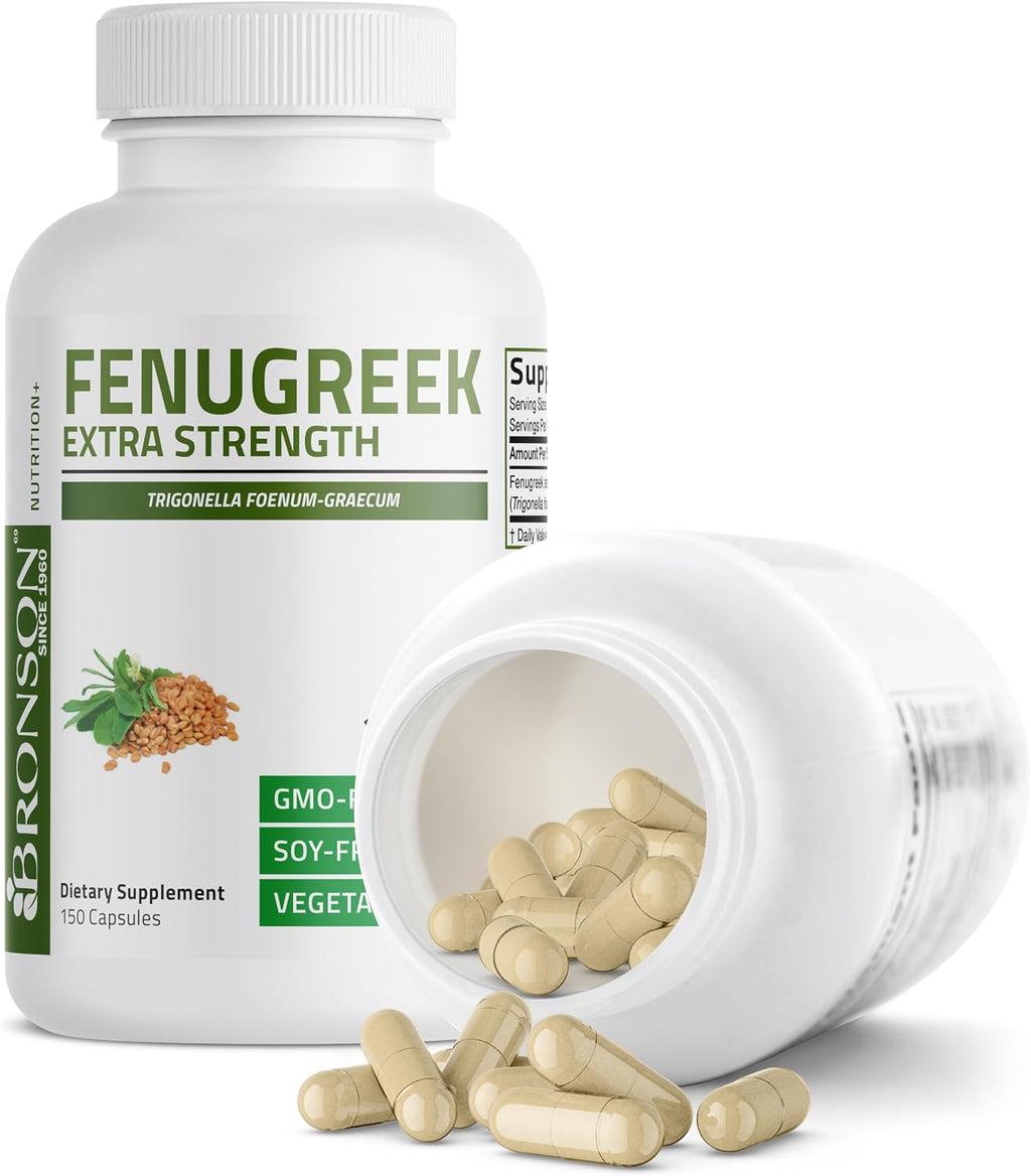Bronson Fenugreek Seed Powder Capsules Extra Strength, 150 Cápsulas