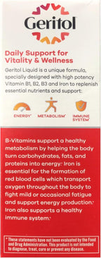 Geritol Suplemento Líquido, Vitaminas B y Hierro, 355 ml