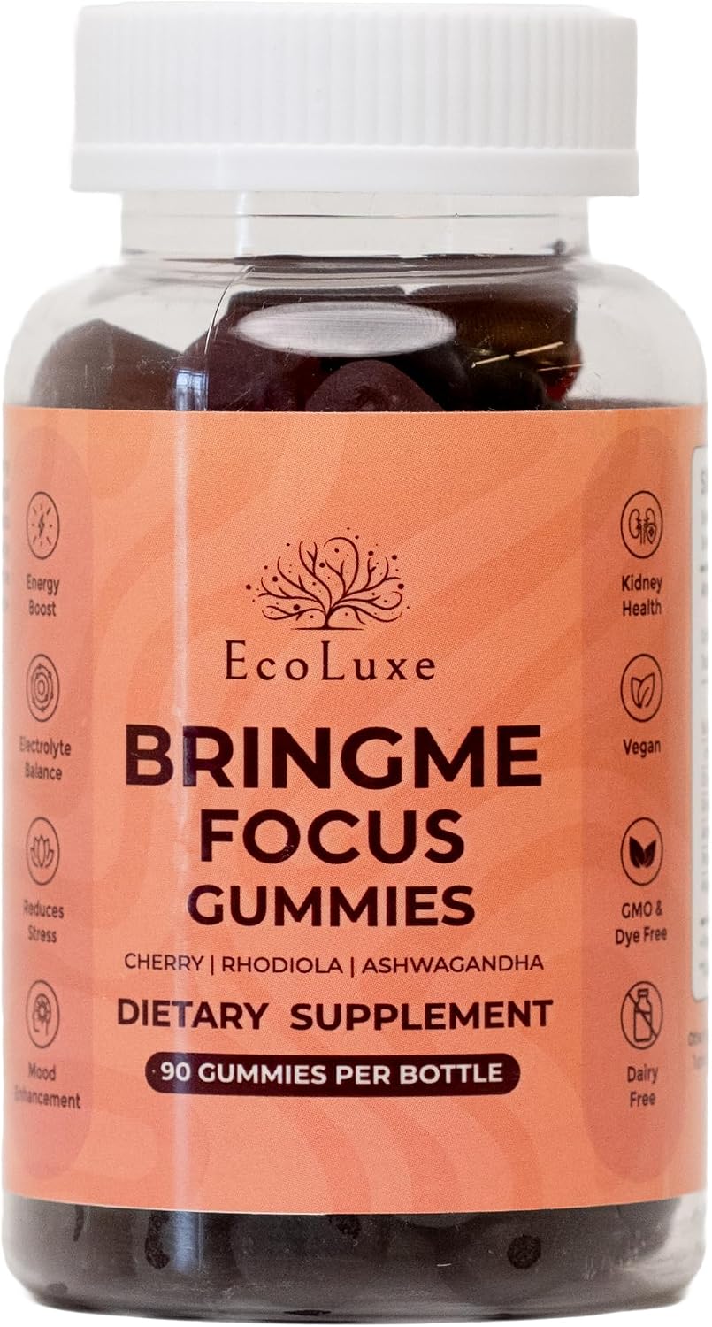 BRINGME Focus Gummies – Nootrópico para la Concentración con Ashwagandha, Rhodiola, Potasio y Magnesio
