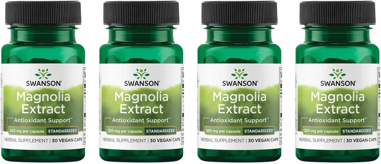 Swanson Corteza de Magnolia 200 mg - 30 Cápsulas Vegetales (3 Paquetes)