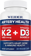 Weider Artery Health - Salud Arterial y Corazón - con Vitamina K2, D3 y Jengibre - 30 Cápsulas Veganas