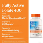 Doctor's Best Folato Activo con Quatrefolic 400 mcg, 90 cápsulas