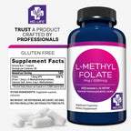 MD Life L-Metilfolato 1mg - Complemento Profesional de Metilfolato Activo - 90 Cápsulas