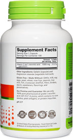 NutriBiotic Vitamina C 1000 mg - 100 Cápsulas - Ácido Ascórbico Puro