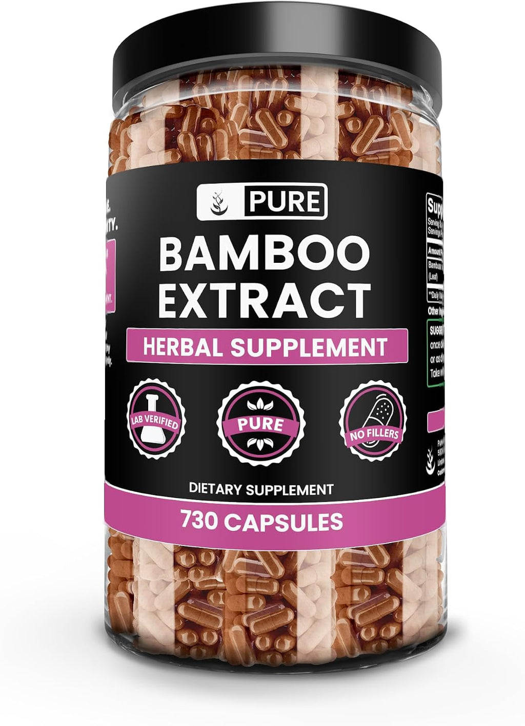 Pure Original Ingredients Extracto de Bambú (730 Cápsulas) - Sin Rellenos