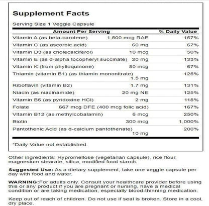 Swanson Daily Multivitamin Without Minerals, – Composición: Si ya tomas minerales por separado o sigues una dieta – Image 2