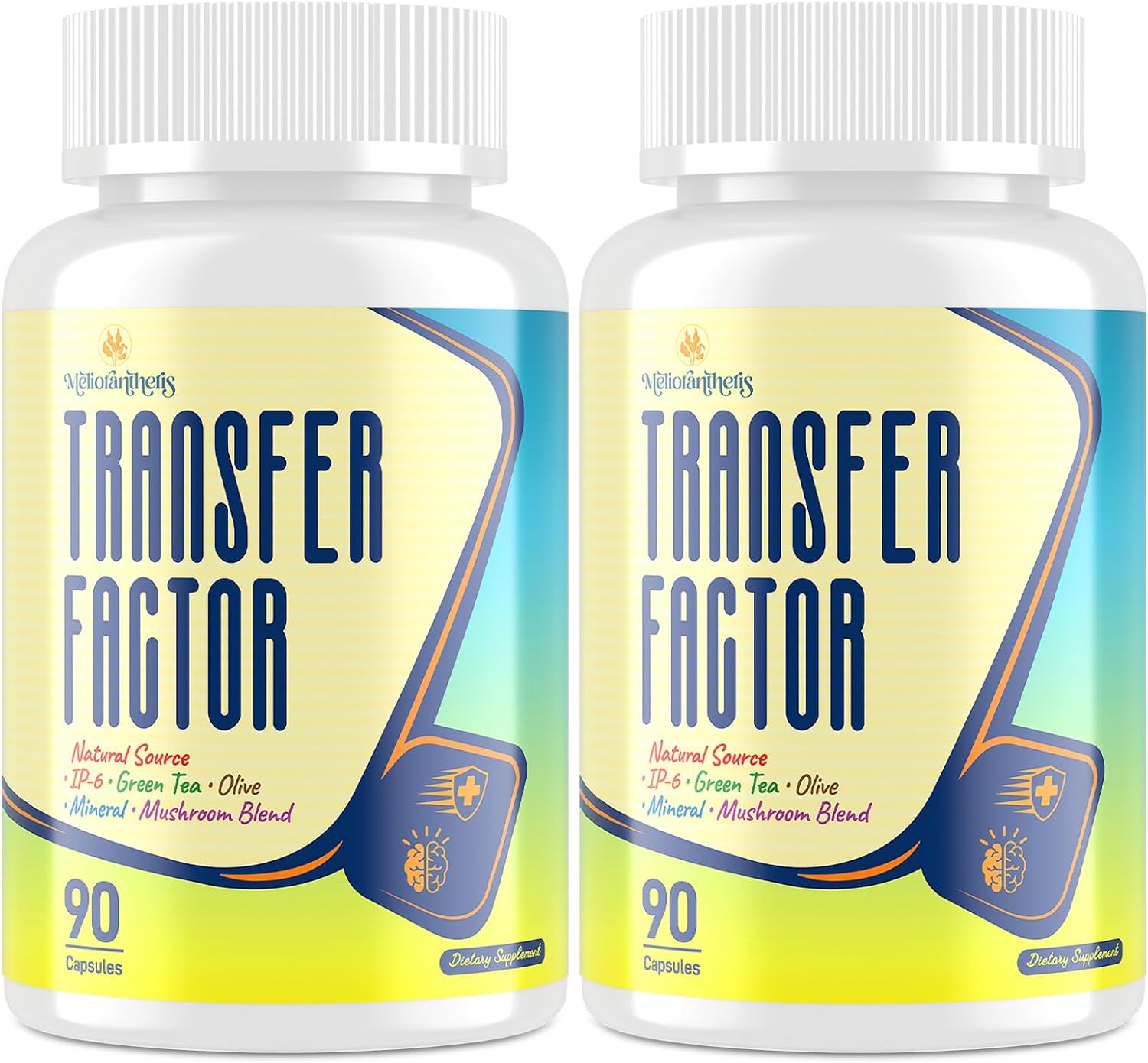 Meliorantheris Transfer Factor 1800mg | Colostrum & Egg Yolk Extracts con Zinc y Selenio | Apoyo Inmunitario y Cognitivo | 90 Cápsulas