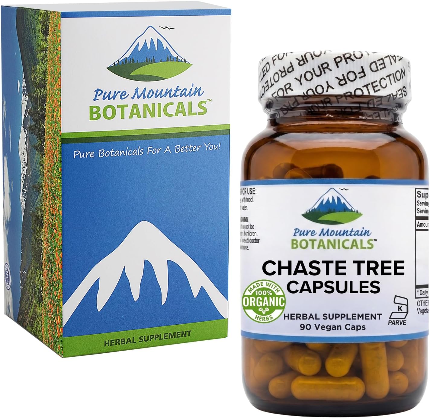 Pure Mountain Botanicals Vitex Sauzgatillo 400mg - 90 Cápsulas Veganas Kosher