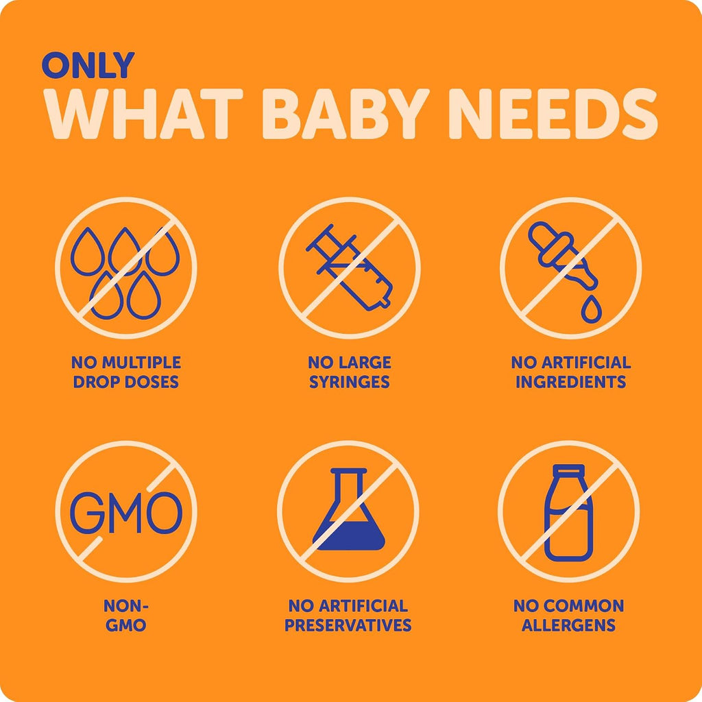 Ddrops® Baby Orgánico Gotas de Vitaminas A y D para Bebés, 60 Gotas