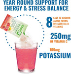Ener-B+ Mezcla Multivitamínica Sin Azúcar para Bebida - Limonada de Frambuesa, 30 unidades