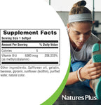 NaturesPlus Shot-O-B12 - 30 Softgels - 5000 mcg - Methylcobalamin - Gluten-Free